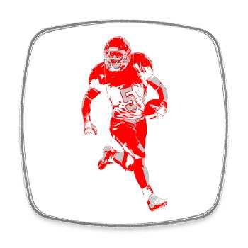 Roter Footballspieler Sprint - Viereckiger Kühlschrankmagnet - Weiß - Vorne