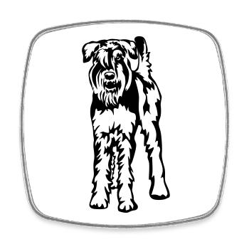 Riesenschnauzer - Viereckiger Kühlschrankmagnet - Weiß - Vorne