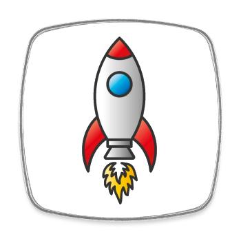 T-shirt Icone minimaliste Rocket Burst - Magnet carré - blanc - Devant