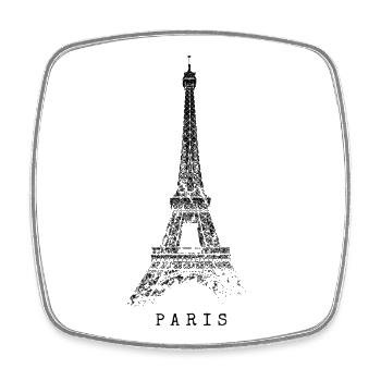 Paris Eiffelturm Vintage Skyline I Love Frankreich - Viereckiger Kühlschrankmagnet - Weiß - Vorne