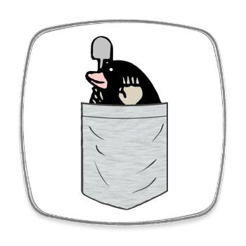 Mole Breast Pocket - Square fridge magnet - white - Front