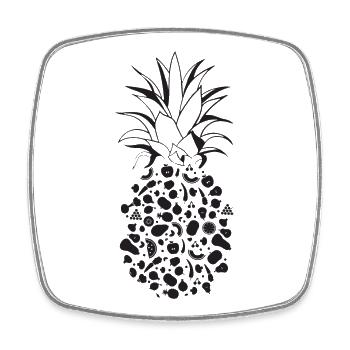 Fruits as pineapple - Square fridge magnet - white - Front