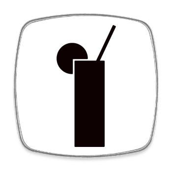 Drink Design in schwarz - Viereckiger Kühlschrankmagnet - Weiß - Vorne