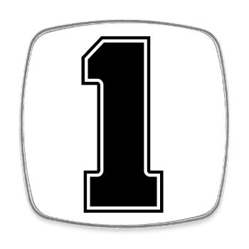 1 - Square fridge magnet - white - Front
