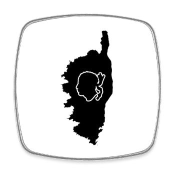 Corsica Korsika Insel Flagge Symbol Geschenk - Viereckiger Kühlschrankmagnet - Weiß - Vorne