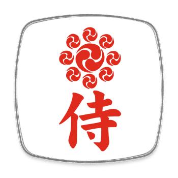 Samurai emblem of the Uesugi clan (red) - Square fridge magnet - white - Front