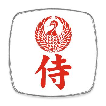 Samurai emblem of the Mori clan (red) - Square fridge magnet - white - Front
