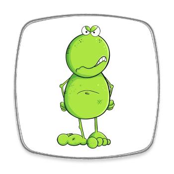 Lustiger Nö Frosch I Nein Statement - Viereckiger Kühlschrankmagnet - Weiß - Vorne