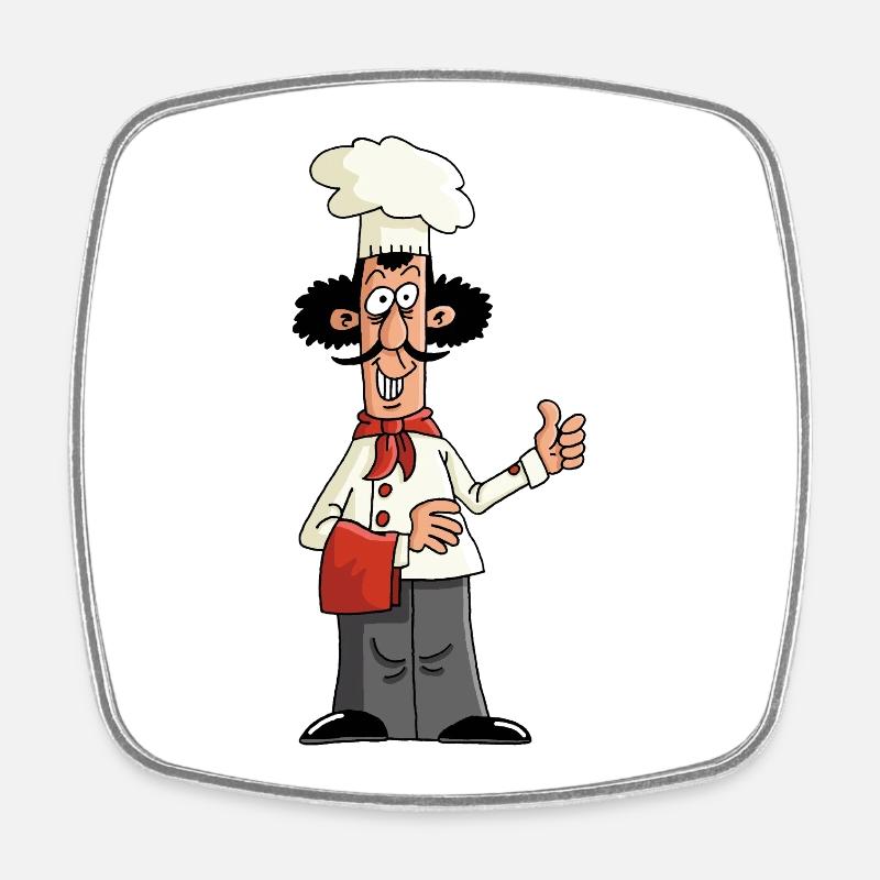 Chef cuisinier - Magnet carré - blanc