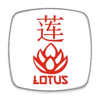 Roter Lotus und Asien - Viereckiger Kühlschrankmagnet - Weiß - Vorne