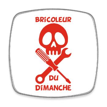 Bricoleur du dimanche (rouge) - Magnet carré - blanc - Devant