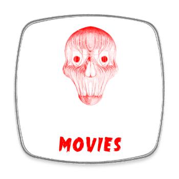 J'adore les films d'horreur - Magnet carré - blanc - Devant