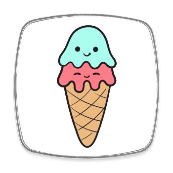 Crème glacée Crème glacée - Magnet carré - blanc - Devant