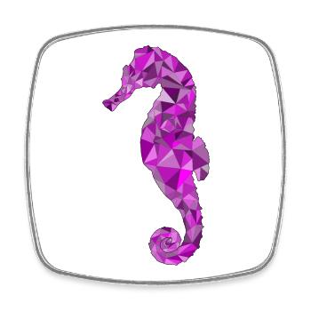 Sea horse - Square fridge magnet - white - Front