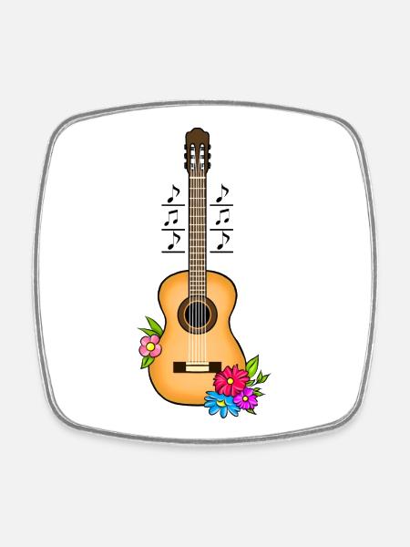 Guitar - Square fridge magnet - white