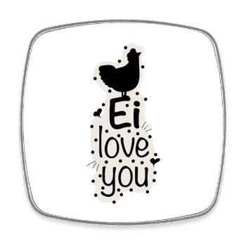 Ei love you - Viereckiger Kühlschrankmagnet - Weiß - Vorne