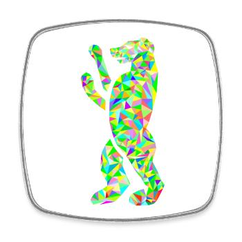 Bear polygon - Square fridge magnet - white - Front