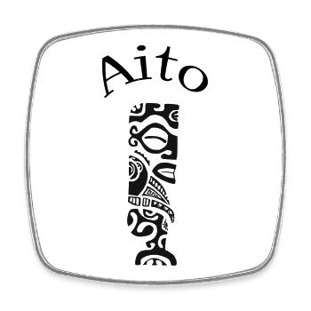 TIKI AITO "BLACK" - Magnet carré - blanc - Devant