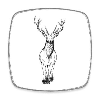 Cerf - Magnet carré - blanc - Devant