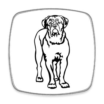 Dogue de Bordeaux - Magnet carré - blanc - Devant