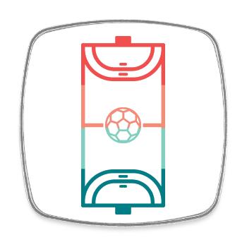 Handball players Handball pitch Handball players - Square fridge magnet - white - Front