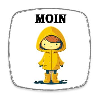 Moin - Viereckiger Kühlschrankmagnet - Weiß - Vorne