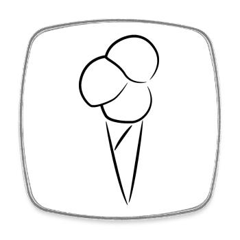 Eiscreme Skizze - Viereckiger Kühlschrankmagnet - Weiß - Vorne