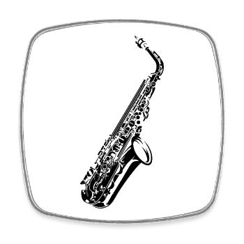 Saxophon Illustration Icon Grafik Musiker Musik - Viereckiger Kühlschrankmagnet - Weiß - Vorne