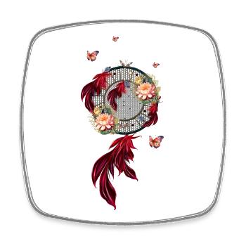 Wonderful dream catcher and butterflies. - Square fridge magnet - white - Front