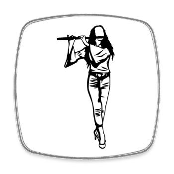 Croquis de la flûte - Magnet carré - blanc - Devant