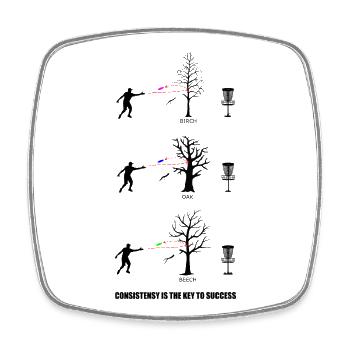 discgolf, frisbee golf, arbres, disque, loisirs, sports - Magnet carré - blanc - Devant