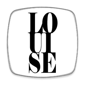 Louise Name Vorname Moderne Schrift Wort Art - Viereckiger Kühlschrankmagnet - Weiß - Vorne