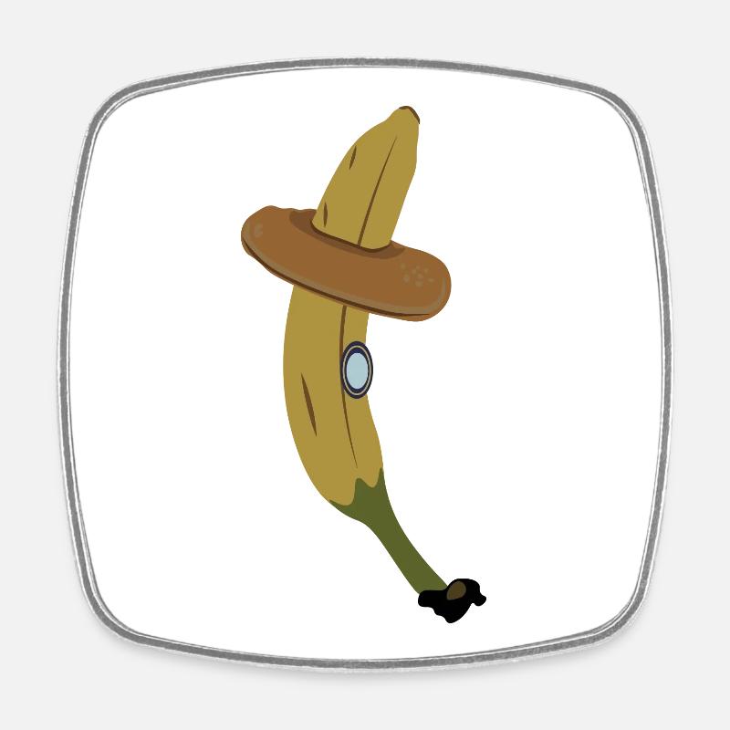 Banane et bagel - Magnet carré - blanc