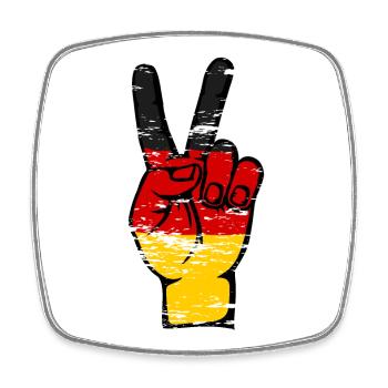 Deutsche Flagge Frieden Victory Symbol used - Viereckiger Kühlschrankmagnet - Weiß - Vorne