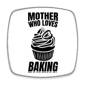 Baker Mother - Square fridge magnet - white - Front