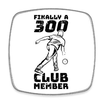 Bowling 300 Punkte - Viereckiger Kühlschrankmagnet - Weiß - Vorne