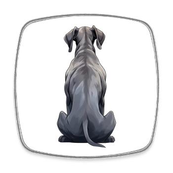 Dogue allemand - Magnet carré - blanc - Devant