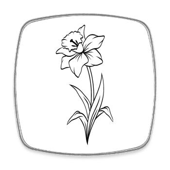 Narcissus - Square fridge magnet - white - Front