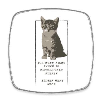 Ich muss nicht immer im Mittelpunkt stehen > CAT - Viereckiger Kühlschrankmagnet - Weiß - Vorne