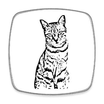 Katze Kätzchen Tigerkatze Katzenshirt Geschenk - Viereckiger Kühlschrankmagnet - Weiß - Vorne