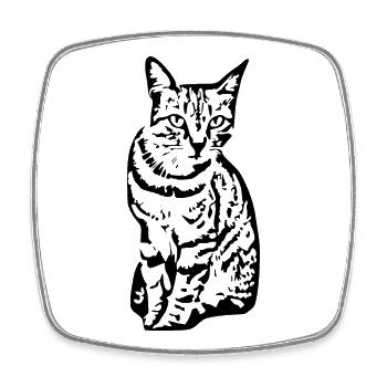 Cat Tiger Cat Cat Shirt Gift - Square fridge magnet - white - Front