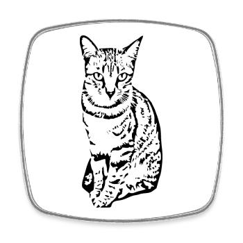 Cat Kitten Tiger Cat Cat Shirt Gift - Square fridge magnet - white - Front