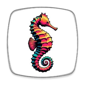 Hippocampe - Magnet carré - blanc - Devant