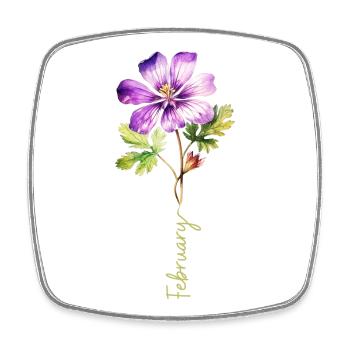 Illustration détaillée de la fleur de février - Magnet carré - blanc - Devant