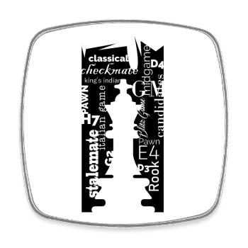 Schach König Typografie Schrift Design Symbol Logo - Viereckiger Kühlschrankmagnet - Weiß - Vorne