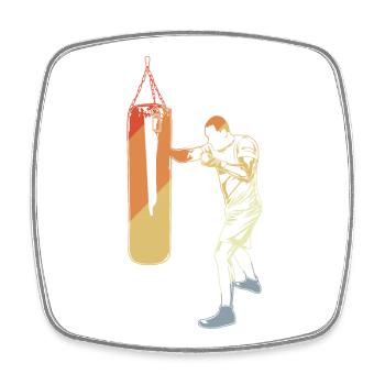 Vintage Boxen Skizze - Viereckiger Kühlschrankmagnet - Weiß - Vorne