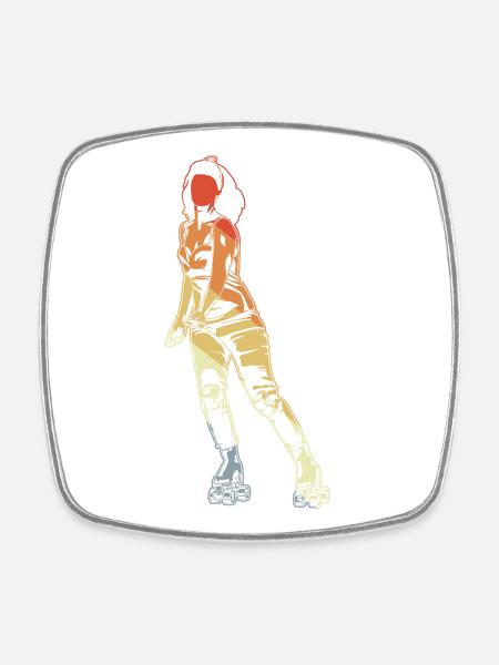 Roller skater - Square fridge magnet - white