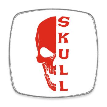 Der Red Skull - Viereckiger Kühlschrankmagnet - Weiß - Vorne