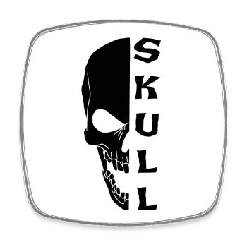 The Black Skull - Square fridge magnet - white - Front