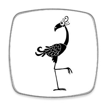 Funny Black Bird - Square fridge magnet - white - Front